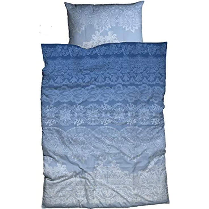 CASATEX Bettwäsche DEMIR filigrane Ornamente mit Spitzen-Essenzen im Farbverlauf Bettwäsche-Set absolut hip (blau) – Bild 1