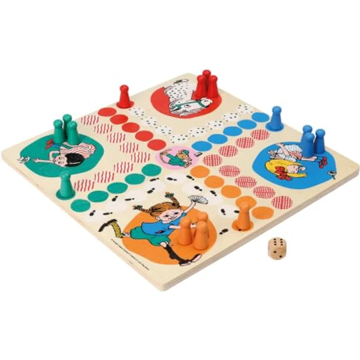 NGK Pippi Langstrumpf Holzspielzeug, Brettspiel mit handlichen Spielfiguren und stabiler Holzoptik – Bild 1