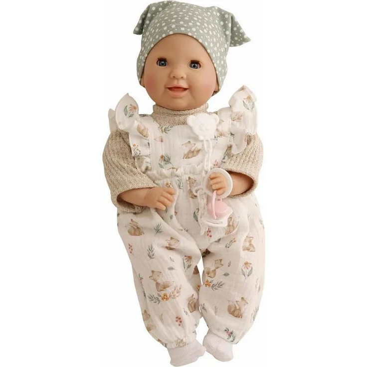 Schildkröt Babypuppe Lenchen Gr.37cm, Füchschen, blaue Schlafaugen, Malhaar