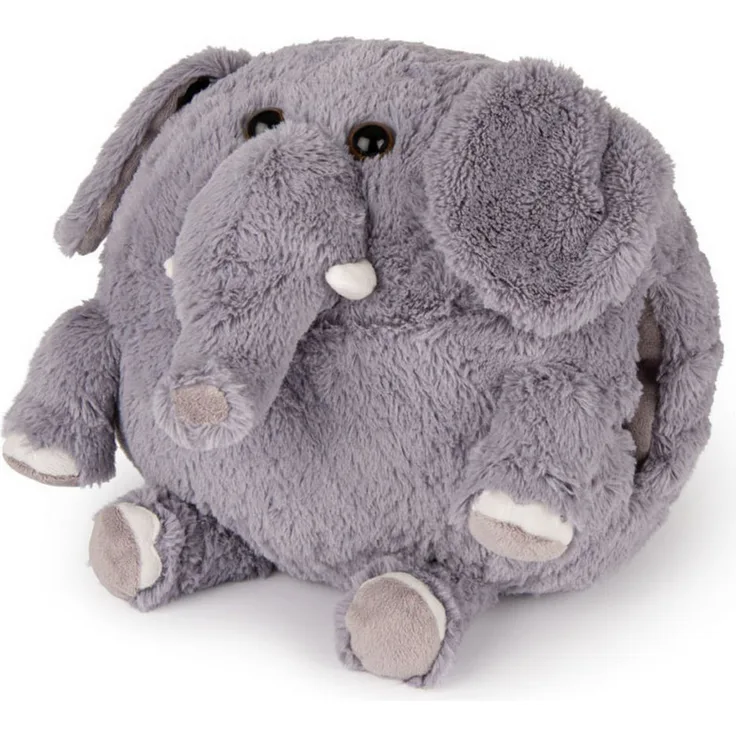 NOXXIEZ Elefant Handwärmer Kuscheltier, 3in1 Plüschtier 30 cm, grau