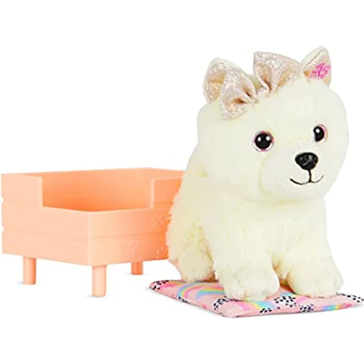 Glitter Girls Puppenzubehör – Kuscheltier Hund Pomeranian Chica mit Hundebett und Hundekissen – Accessoires für 36 cm Puppen, Plüschtier Spielzeug für Kinder ab 3 Jahre (3 Teile) – Bild 5
