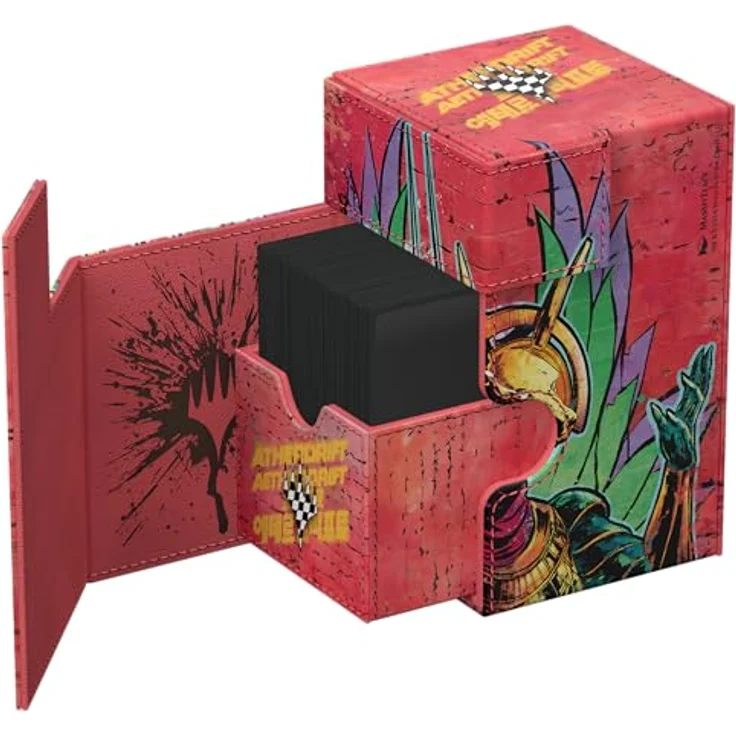 Ultimate Guard Flip'n'Tray 100+, Sammelkartenhülle mit Platz für 100 Doppelhülsen oder 120 Single-Sleeves, Xenoskin-Material, integriertes Würfelfach, Magnetverschluss, Ätherdrift - Hazoret, Godseeker – Bild 3
