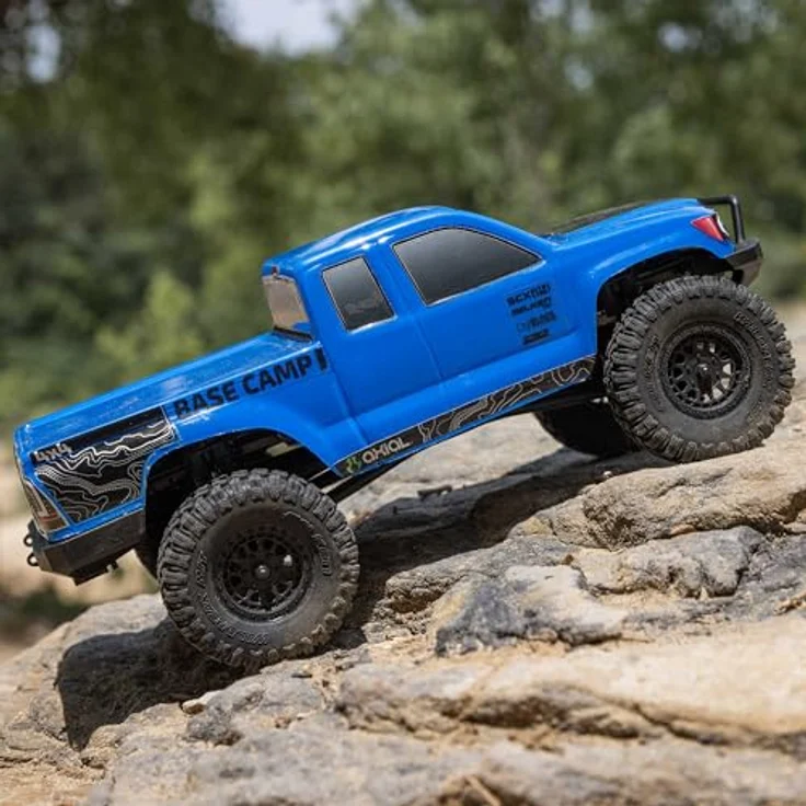 Axial SCX24 Base Camp 1/24, 4x4 Rock Crawler Brushed RTR, mit maßstabsgetreuer Karosserie und Spektrum Funksystem, Blau – Bild 4