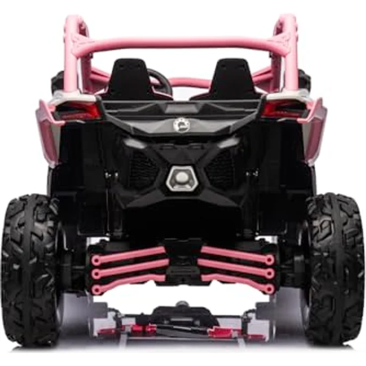 FINOOS CAN-AM Maverick UTV Buggy, Kinder-Elektroauto 2-Sitzer mit 24V Antrieb, rosa, 4x4, Bluetooth, LED-Beleuchtung, Fernsteuerung – Bild 4