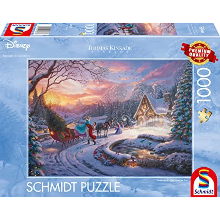 Schmidt Spiele 58035 Disney, Cinderella Bringing Home for Christmas, 1000 Teile Puzzle – Bild 1