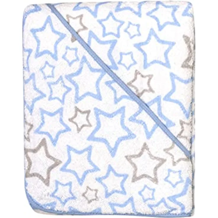Ti TIN Baby Bademantel mit Kapuze aus 100% Baumwolle, weiche und saugfähige Kapuze im Sternen-Design von Starlets, 100x100 cm (Frottee-Stoff)