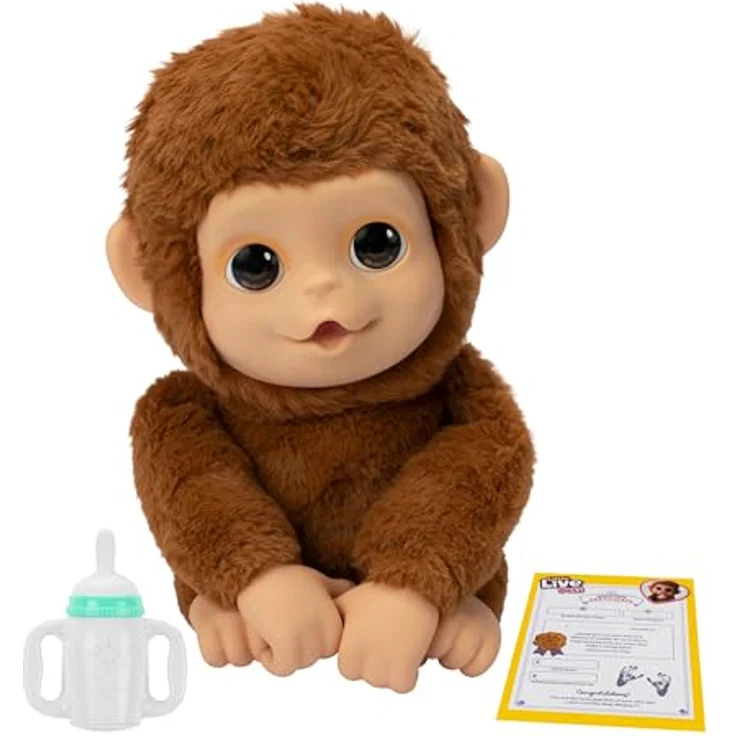 Moose Little Live -Haustiere meine Babypaffenspielfigur, interaktive Plüschtier Elch mit über 50 reaktionen, süßem Gesicht und beweglichen Händen, braun – Bild 2