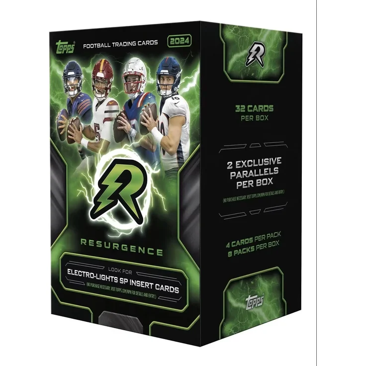 Topps Resurgence Football Value Box 2024, 8 Packs mit 32 Karten und 2 exklusiven Parallels