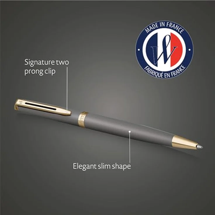 Waterman Hémisphère Understated Edition, Kugelschreiber in Steingrau mit luxuriösem Metallic-Lack und Goldbeschichtung – Bild 3