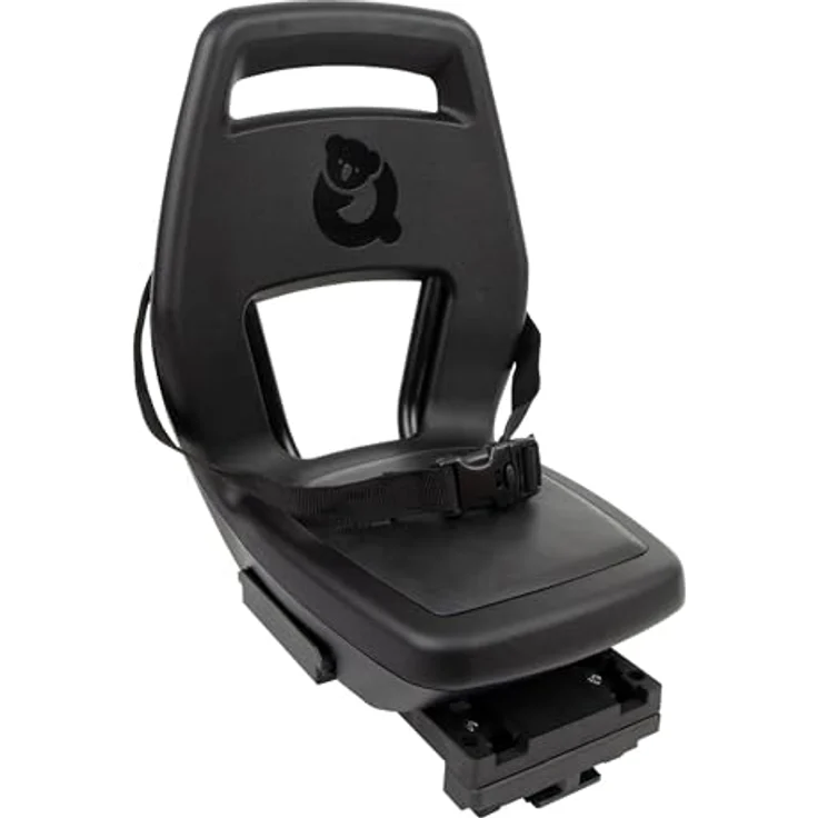 Qibbel Kindersitz 6+ Junior MIK HD, Fahrradsitz mit Gepäckträgerbefestigung, klappbaren Fußstützen und Schutzplatten, Midnight Black – Bild 1