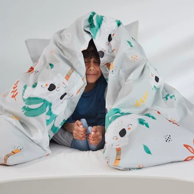 s.Oliver Kinderbettwäsche Koala 135 x 200 cm, Mako Satin, 100% Baumwolle, grau, anschmiegsam, weich, waschbar, mit Reißverschluss – Bild 4