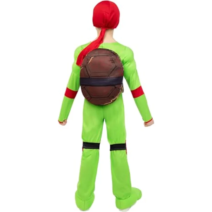 Funidelia Offizielles Raphael Teenage Mutant Ninja Turtles Kostüm für Kinder, grüner Overall mit Maske und Panzer, Größe 5-6 Jahre, für Karneval, Halloween und Partys – Bild 3