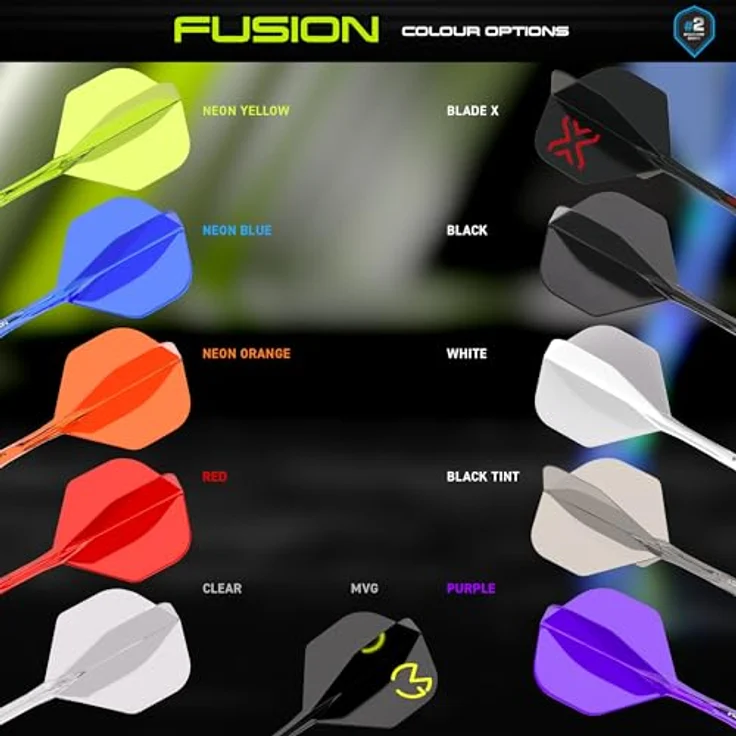WINMAU Darts Fusion Integrated Flight & Shaft System, No.2 Shape & Design, Gelb, Medium Länge, verbesserte Flugstabilität und außergewöhnliche Haltbarkeit – Bild 5