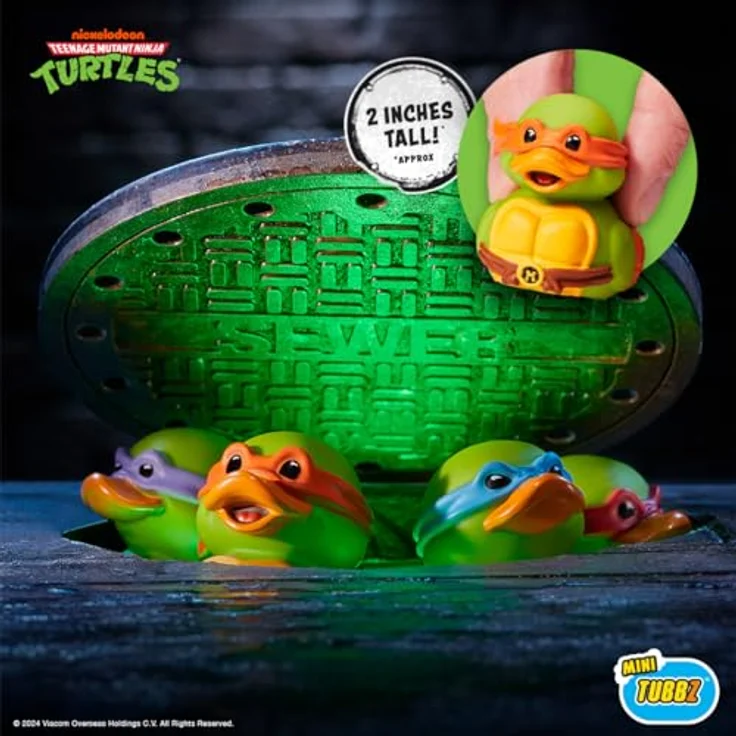 Numskull Teenage Mutant Ninja Turtles Tubbz Mini PVC Figur Michelangelo, 5 cm, Sammelfigur in Entenform – Bild 6