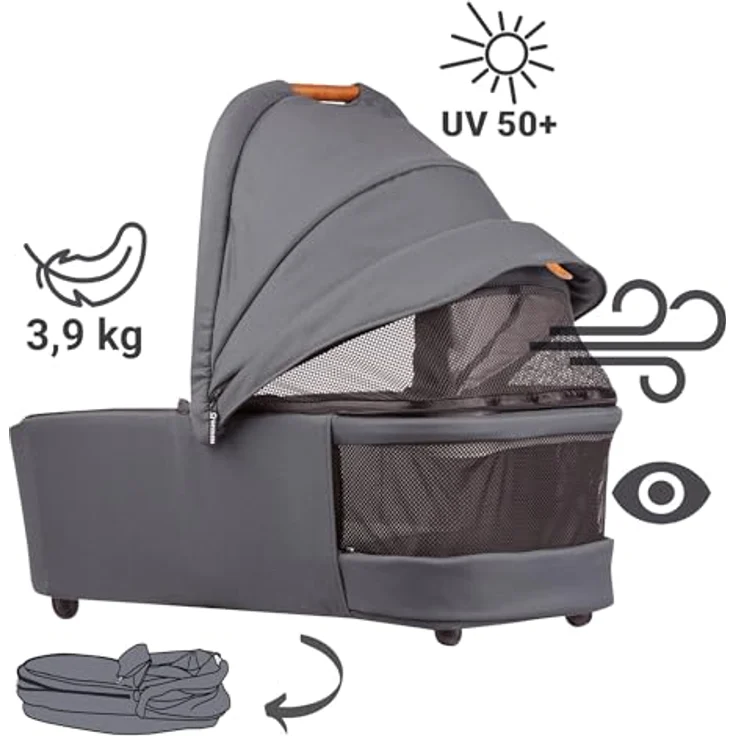 Gesslein Kombikinderwagen FX4 Swing Set, Braun, metall, 55x130x100 cm, EN 1888, UV 50+, Oeko-Tex® Standard 100, Feststellbremse, abklappbare Fußstütze, Federung, kugelgelagerte Räder, abnehmbare Verdeckung, 5-Punkte-Gurt, für Babyschale geeignet, Griff in Lederoptik – Bild 9