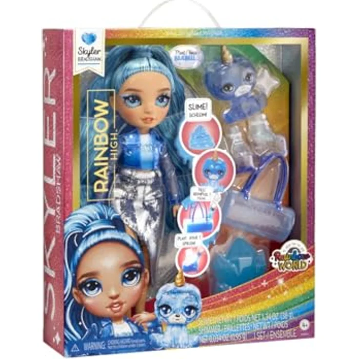 Rainbow High Anziehpuppe Classic Rainbow Fashion Doll - Skyler (blue), Modepuppe mit tollen Accessoires und langen Haaren – Bild 4