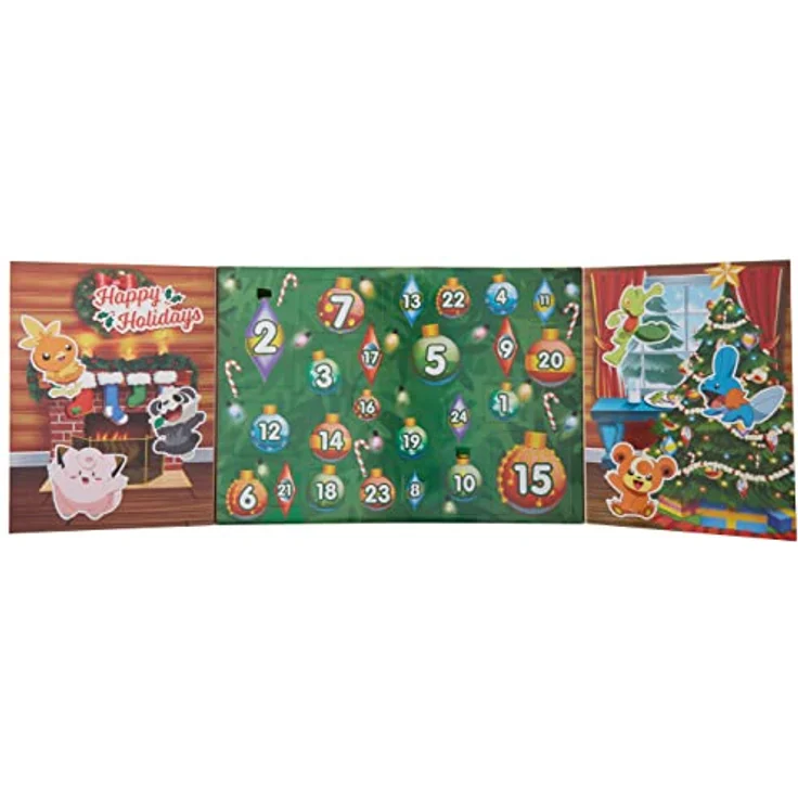 Pokemon Bandai Adventskalender – 16 Überraschungsfiguren 5 cm + 6 Elemente zum Bauen zum Thema Weihnachten – WT00257 – Bild 2
