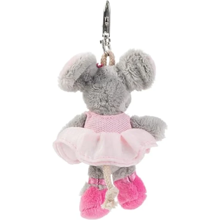 Schaffer Plüsch-Anhänger „Ballett-Maus“, ca. 11 cm, Schlüsselanhänger & Taschenanhänger mit Karabiner, weich & hochwertig, grau-rosa, Geschenkidee für Kinder & Erwachsene – Bild 4