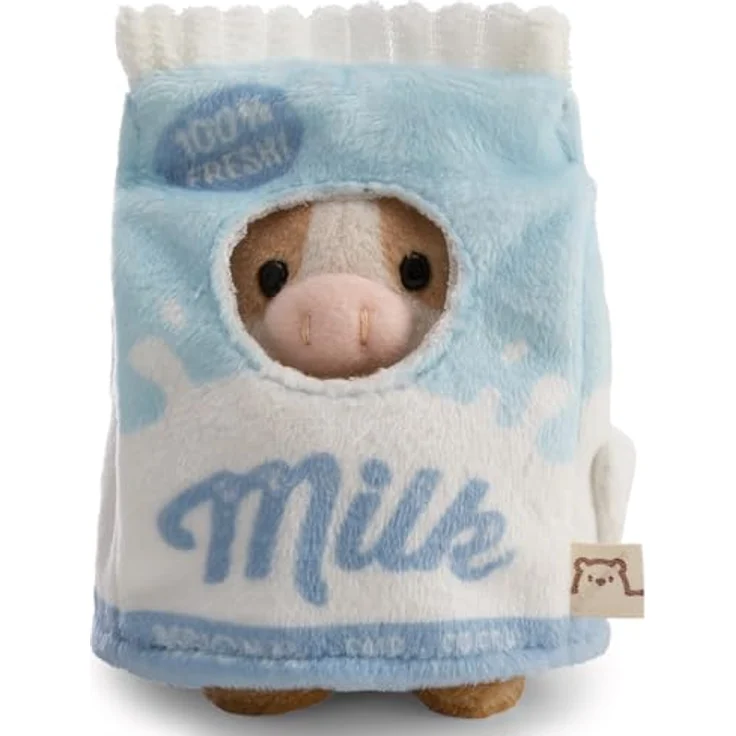 NICI Kuscheltier Kuh Moono 8cm mit Milchglas & Milchtüte Kostüm, 3-in-1 Plüschset mit Loop für Taschenanhänger - 63384 – Bild 1