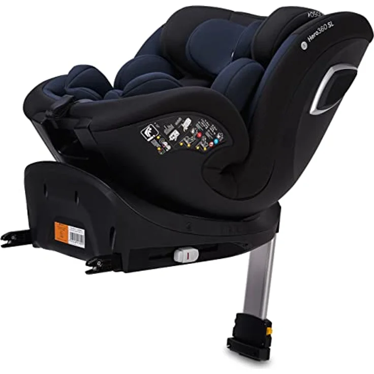 Osann Reboarder-Kindersitz Hero 360 SL drehbar, ab Geburt - 4 Jahre, Isofix-Basis, Twill Navy – Bild 8