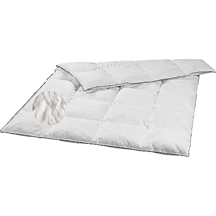 sleepling 197024 warme Winterdecke Bettdecke Daunendecke Federdecke | 20% Daunen 80% Federn (Klasse 1, 940 gr.) | Downpass | 100% Daunen-Batist | Made in EU | Waschbar 60 Grad | 135 x 200 cm, weiß