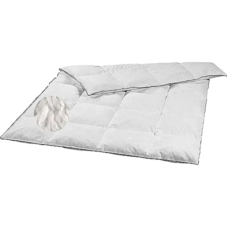 sleepling 197024 warme Winterdecke Bettdecke Daunendecke Federdecke | 20% Daunen 80% Federn (Klasse 1, 940 gr.) | Downpass | 100% Daunen-Batist | Made in EU | Waschbar 60 Grad | 135 x 200 cm, weiß – Bild 1