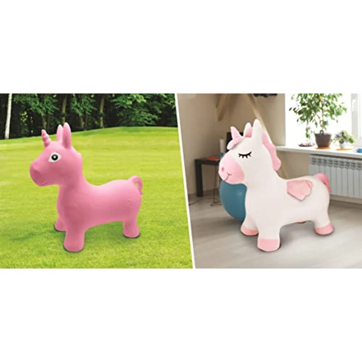 Lexibook Inflatable Jumping Plush Unicorn (BGP050UNI), Aufblasbares Hüpfeinhorn für Kinder, max. Tragfähigkeit 50 kg, ergonomische Sitzfläche – Bild 7