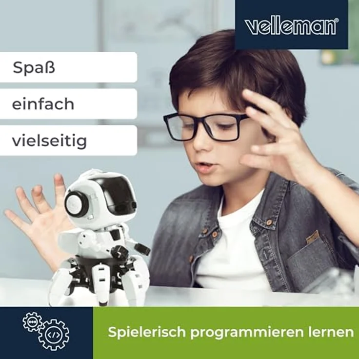 Velleman Roboter Bausatz Tobbie II, Micro:bit, programmierbarer Roboter für Kinder - STEM-Robotik, Lernen Programmieren, Geschenke für Kinder ab 14 Jahre - Elektronik Experimentierkasten – Bild 2