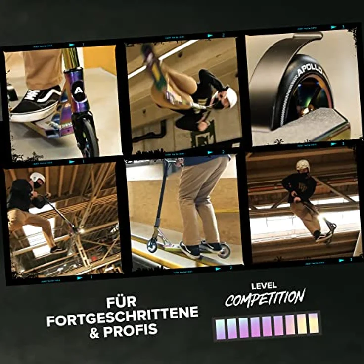 Apollo Stuntscooter Stunt Scooter Genesis Pro X Competition - Freestyle Tricks, PU-Wheels mit Alu Core, ABEC 9 Kugellager, 360° T-Lenker, High End Roller – Bild 5