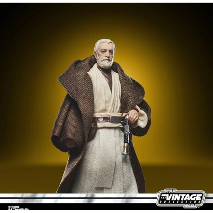 Star Wars The Vintage Collection Ben (Obi-Wan) Kenobi, Premium Action-Figur im Kenner-Stil, 9,5 cm mit Lichtschwert und textilem Mantel – Bild 3