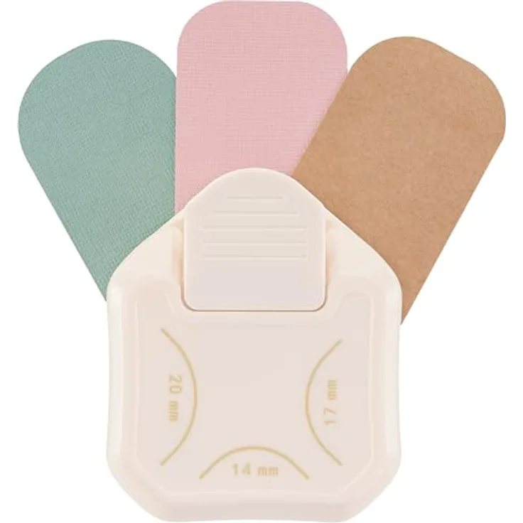 Vaessen Creative 2137-063 3-in-1 Eckenstanzer für Scrapbooking und Karten Basteln, legierter Stahl, präzises Abrunden von Ecken in 14, 17 und 20 mm