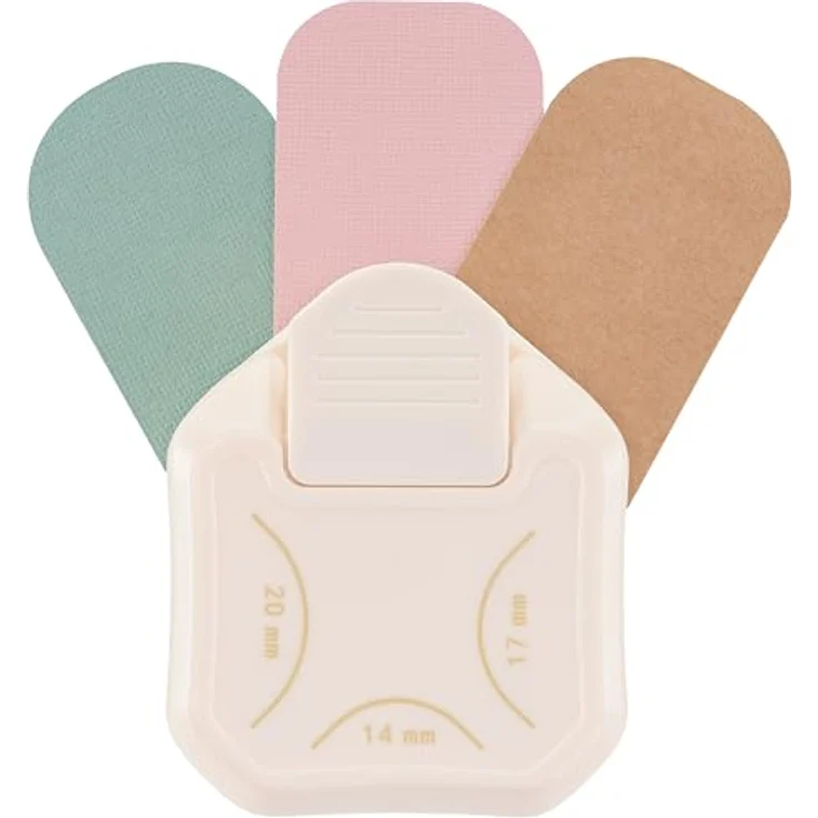 Vaessen Creative 2137-063 3-in-1 Eckenstanzer für Scrapbooking und Karten Basteln, legierter Stahl, präzises Abrunden von Ecken in 14, 17 und 20 mm – Bild 1