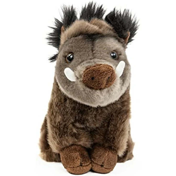 Teddys Rothenburg Kuscheltier Wildschwein, 18 cm sitzend aus kuschelweichem Plüsch, dunkelbraun, maschinenwaschbar bis 30°C – Bild 3