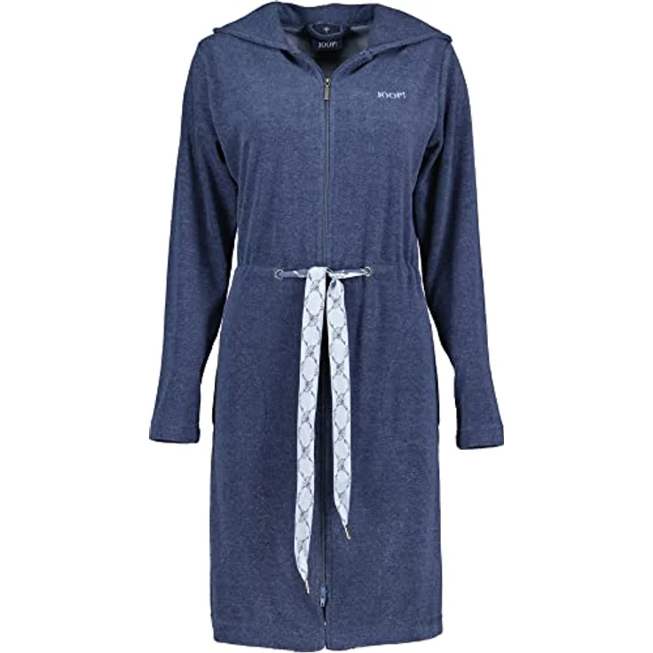 JOOP! Damen Bademantel ACTIVE 1659, Kapuze, pflegeleichtes Mischgewebe, blau – Bild 2