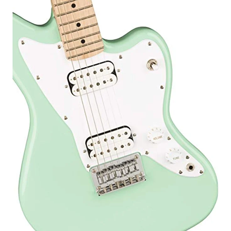 Fender Squier Mini Jazzmaster HH, kindergitarre/reisgitaar in Surf Green mit C-Hals und Humbucker-Tonabnehmern – Bild 3