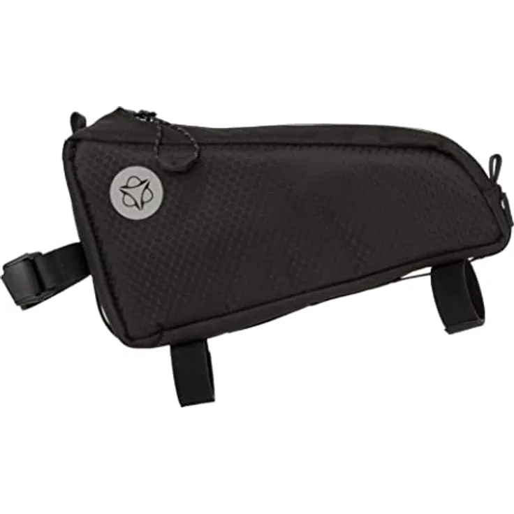 AGU Top-Tube Fahrrad Rahmentasche, 0,7L Rahmentasche Fahrrad Wasserabweisend, Reflektierend, Einfache Montage, 100% Recyceltes Polyester - Schwarz