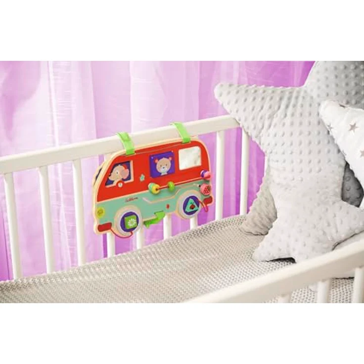 Eichhorn Motorikbrett Motorik-Spielbrett, FSC®-zertifiziert mit Dreh-, Schiebe-, Steck- und Soundfunktion, 29 x 19 cm, für Kinder ab 1 Jahr – Bild 4