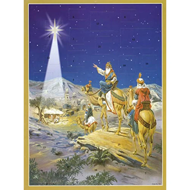 Richard Sellmer Verlag Sellmer Adventskalender - die heiligen drei König, nostalgischer Adventskalender mit Glitzer und Glimmer, Made in Germany – Bild 1