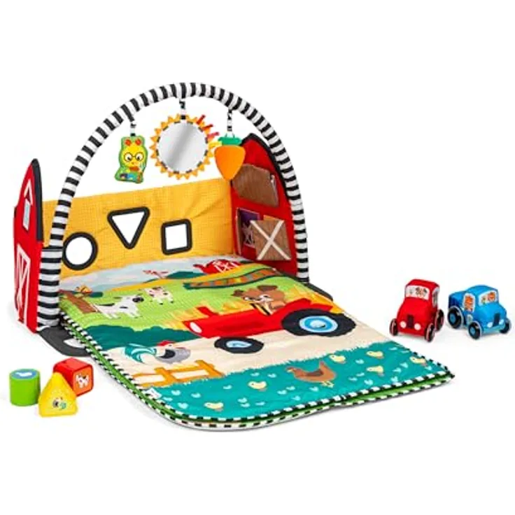 Baby Einstein Farm Explorers, Spielbogen mit extra großer Spielmatte, Aktivitätsspielzeug und Formensortierer, für 0 Monate bis 4+ Jahre