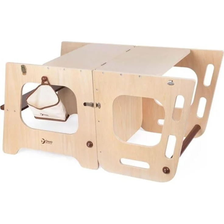 Classic World Wooden 2in1 Learning Tower und Tisch, verstellbar bis 90 cm mit Kreidetafel
