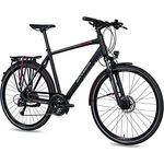 Airtracks Herren Trekking Fahrrad 28 Zoll Trekkingbike TR.2830 Trekkingrad Bike City 24 Gang Shimano ALIVIO RD-M3100 SGS Kettenschaltung Nabendynamo Schwarz Matt - Herren 56cm Körpergröße 175-185cm