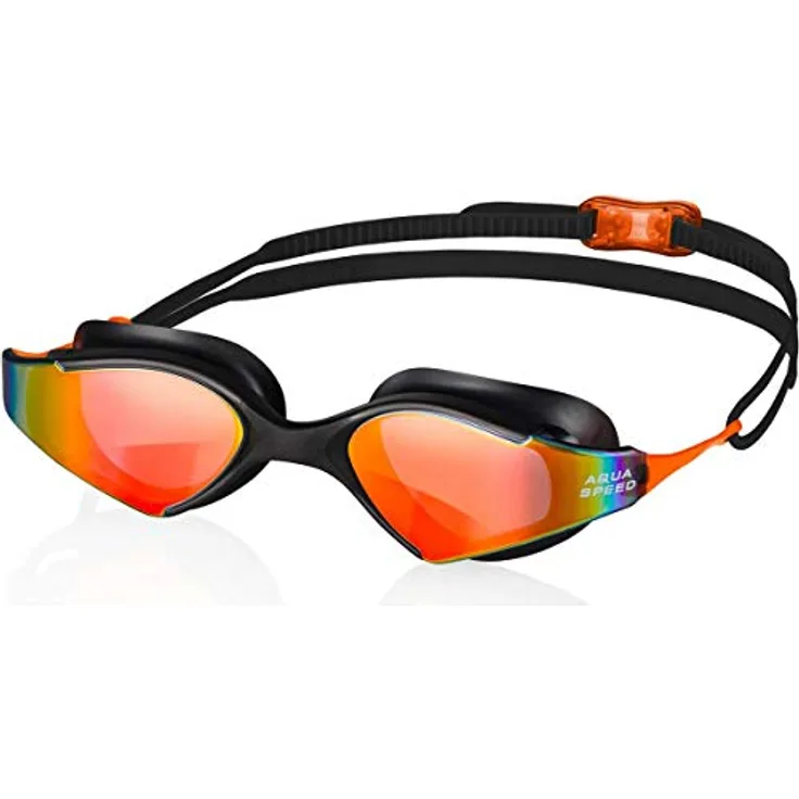 Aqua-Speed Herren Blade Mirror Monoblock Schwimmbrille, schwarz/orange, Einheitsgröße