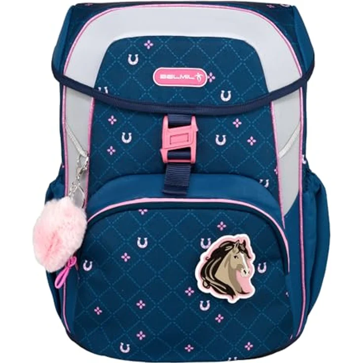 Belmil Maxi Schulranzen Set 5-teilig mit Brustgurt, ergonomisch, wasserabweisend, 22 L, für 1.-3. Klasse (Meet Your Horses) – Bild 3