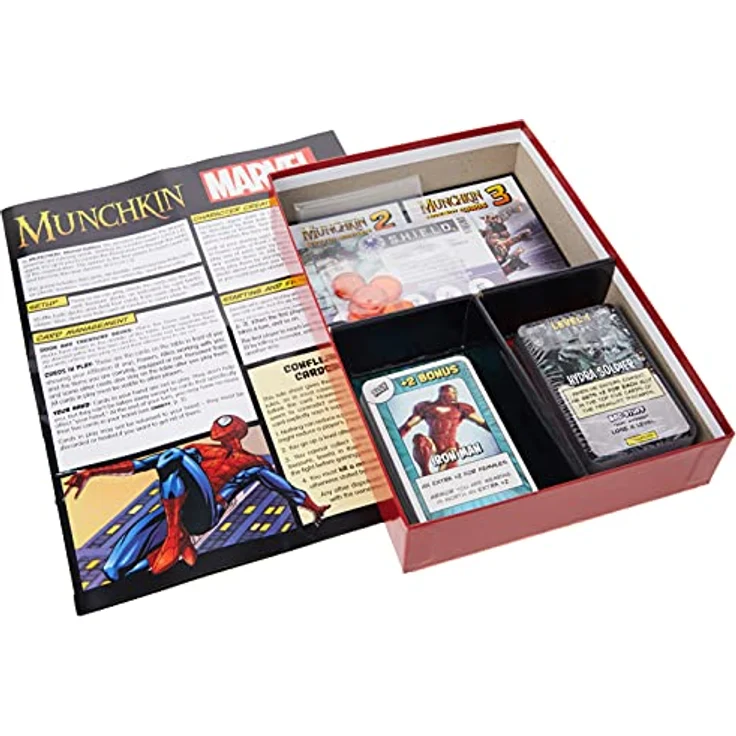 USAopoly Munchkin - Marvel Edition (EN), Brettspiel mit Marvel-Charakteren und S.H.I.E.L.D. Ausweisen – Bild 4
