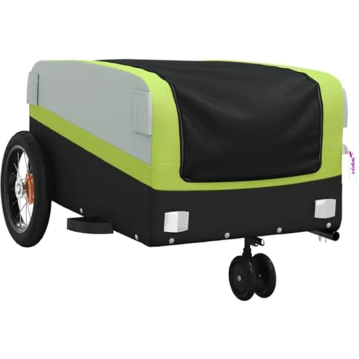vidaXL Fahrradlastenanhänger Fahrradanhänger Schwarz und Grün 30 kg Eisen, Robustes Material, Praktisches Design, Cleveres Design – Bild 7
