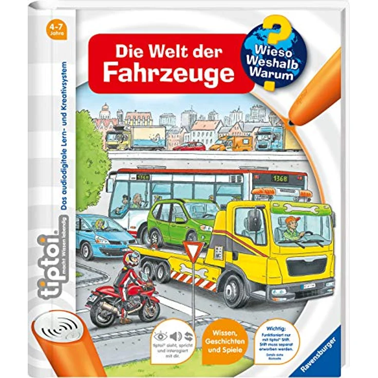 Ravensburger tiptoi® Buch - Wieso? Weshalb? Warum? - Die Welt der Fahrzeuge, interaktive Entdeckungsreise durch verschiedene Fahrzeugtypen – Bild 1