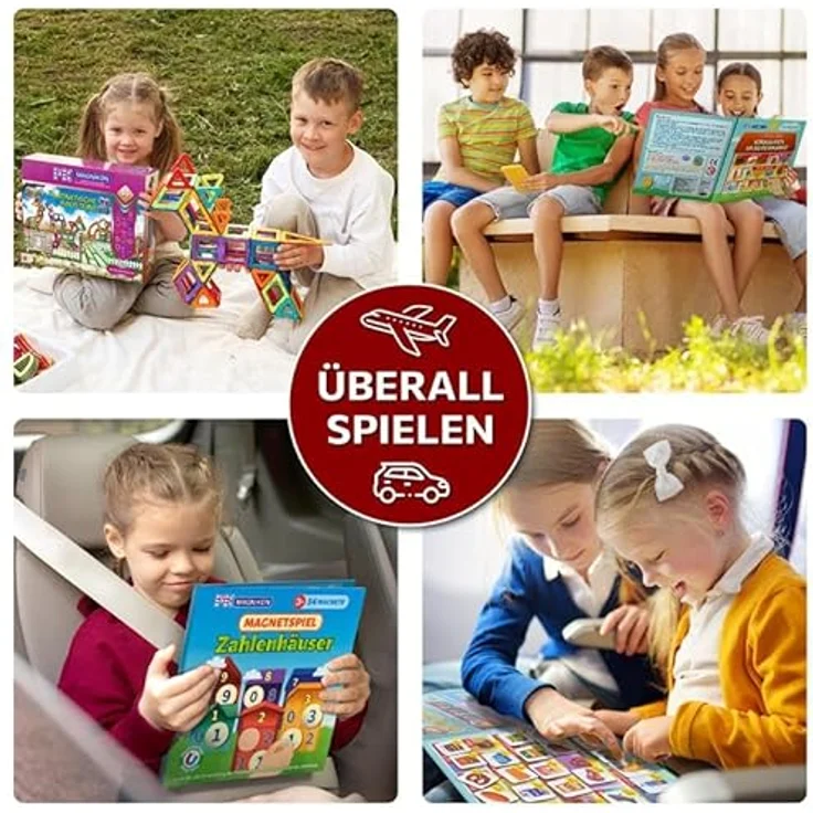 Magnikon Magnetspiel "Farben lernen", Sortierspiel für Kinder mit Obst, Gemüse und geometrischen Formen, 20 x 40 cm geöffnet – Bild 7