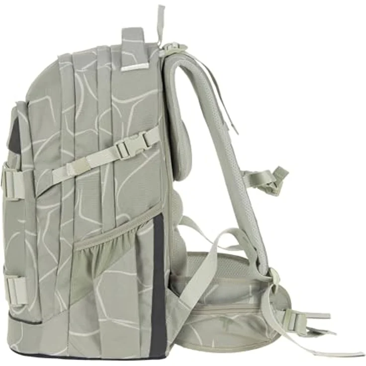 LÄSSIG BOLD Origin Schulrucksack, ergonomisch mit Reflektoren, höhenverstellbarem Rückenteil und 30 l Volumen, sage – Bild 3