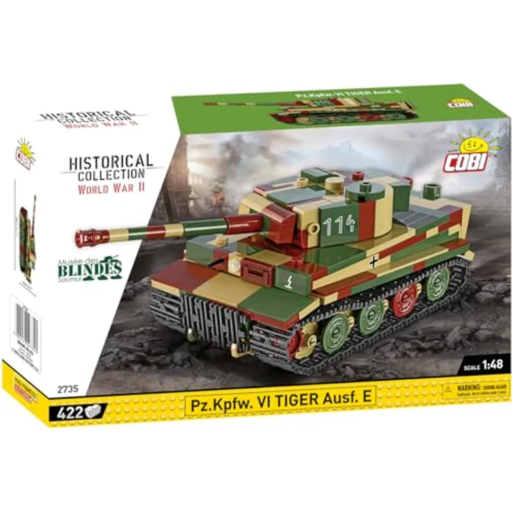 Cobi H.C. WWII P.Z.KPFW VI Tiger Ausf. E, Modellbausatz mit 422 Teile für kreative Bastler ab 8 Jahren – Bild 2