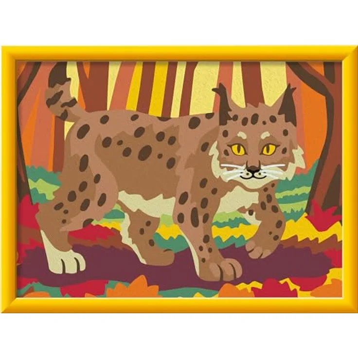Ravensburger Malen nach Zahlen CreArt Luchs im Herbstwald, 15 Acrylfarben, Made in Europe